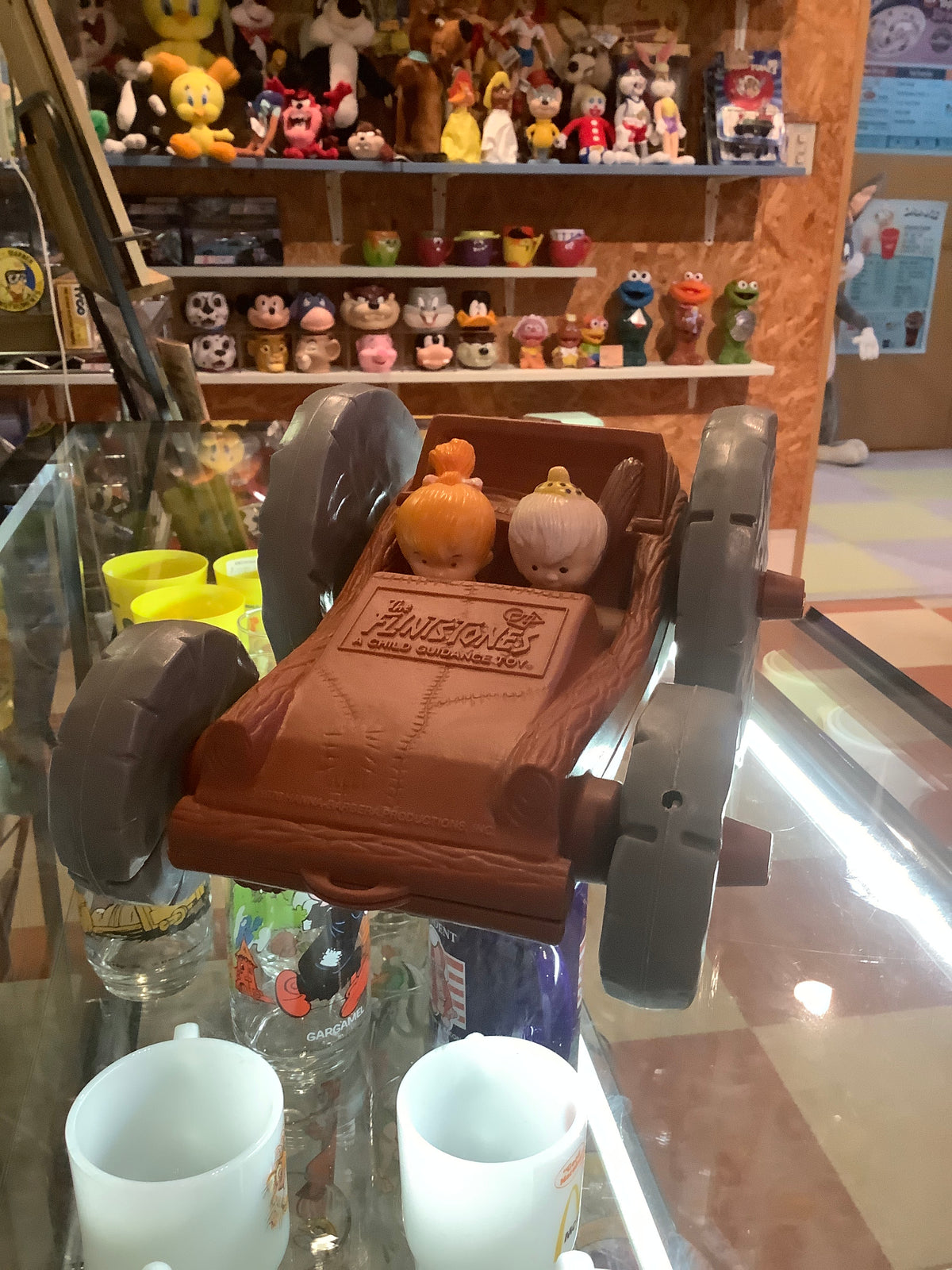 1976年製 Vintage The Flintstones A Child Guidance Toy 原始家族 フリントストーン ログカー チャイルドガイダンストイ