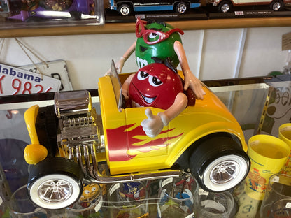 Vintage M&M's Dispenser Figure Hot Rod car