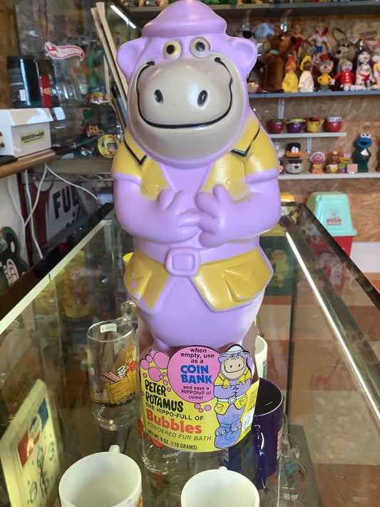 ハンナ・バーベラ ピーターポタモス カバのガバチョ ソーキー バブルバスボトル フィギュア (ロクラー社) 紙タグ付