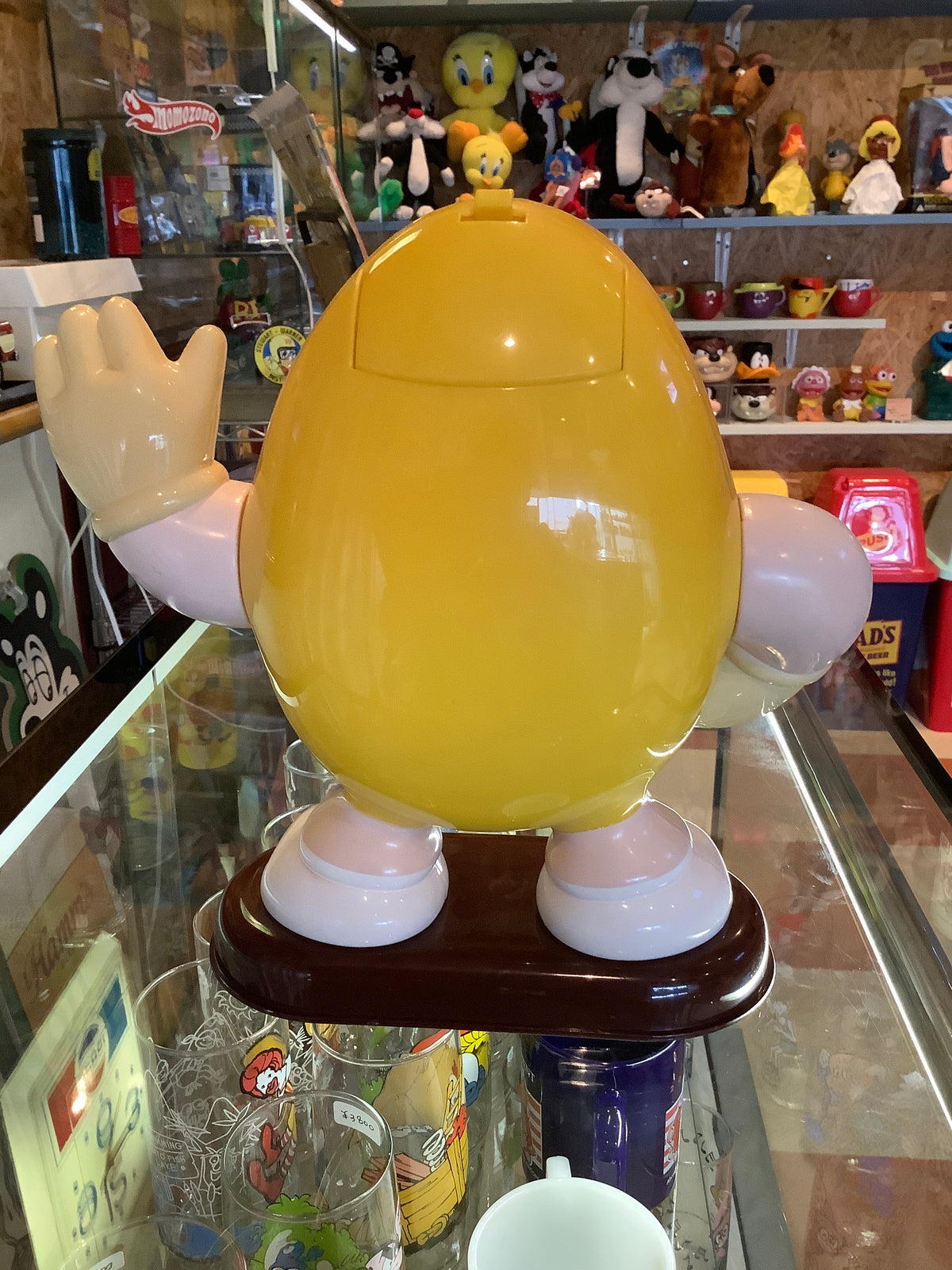 M&M's ディスペンサー イエロー グリーンチョコ持ち エムアンドエムズ