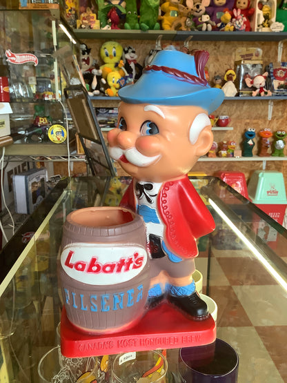 Vintage LABATT's PILSENER Beer Swizzle Stick Holder Vinyl Statue