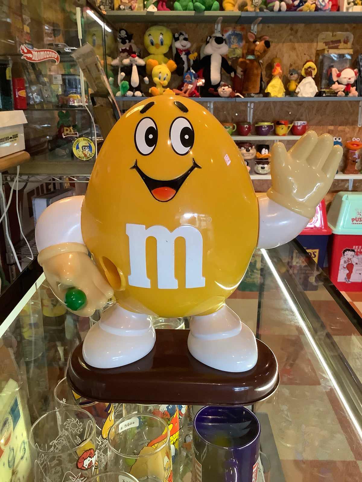 M&M's ディスペンサー イエロー グリーンチョコ持ち エムアンドエムズ